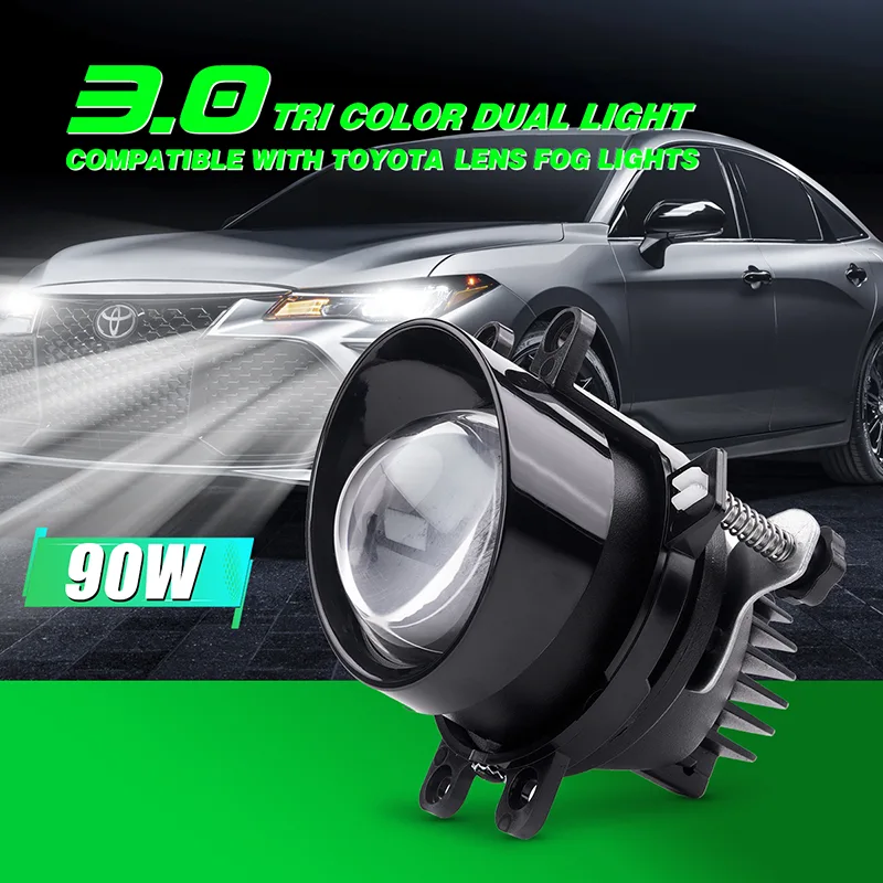 Đèn sương mù ống kính hai màu ba màu dành riêng cho Toyota W0624X/3 inch